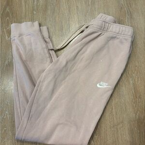 Nike Pale Mauve Track Joggers with White Swoosh